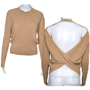 Anthropologie ASTR The Label Sweater Twist Knot Open Back Top Women's Sz Medium